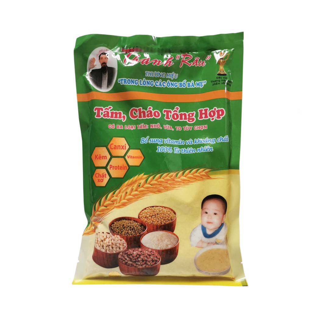 Bột ăn dặm dinh dưỡng Thành Râu Túi 500g (Tấm, cháo tổng hợp bổ sung vitamin và khoáng chất từ thiên nhiên)