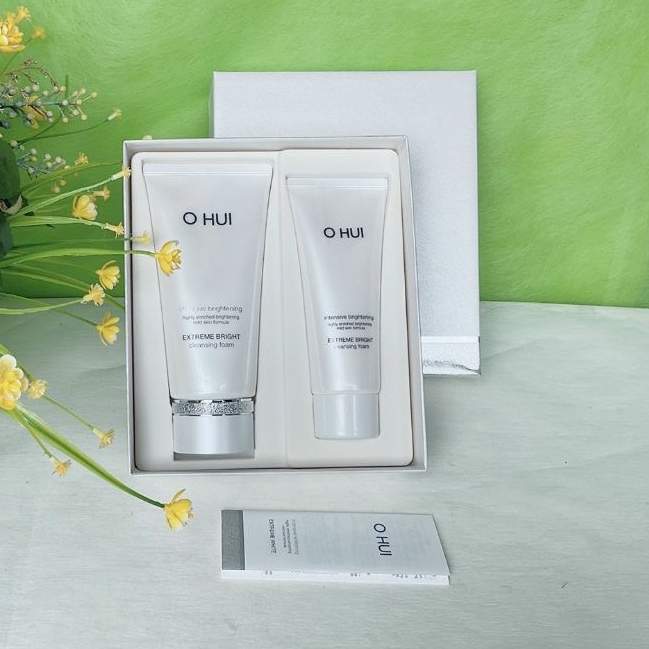 Set Sữa Rửa Mặt Dưỡng Ohui Extreme Bright Foam 160ml + 100ml