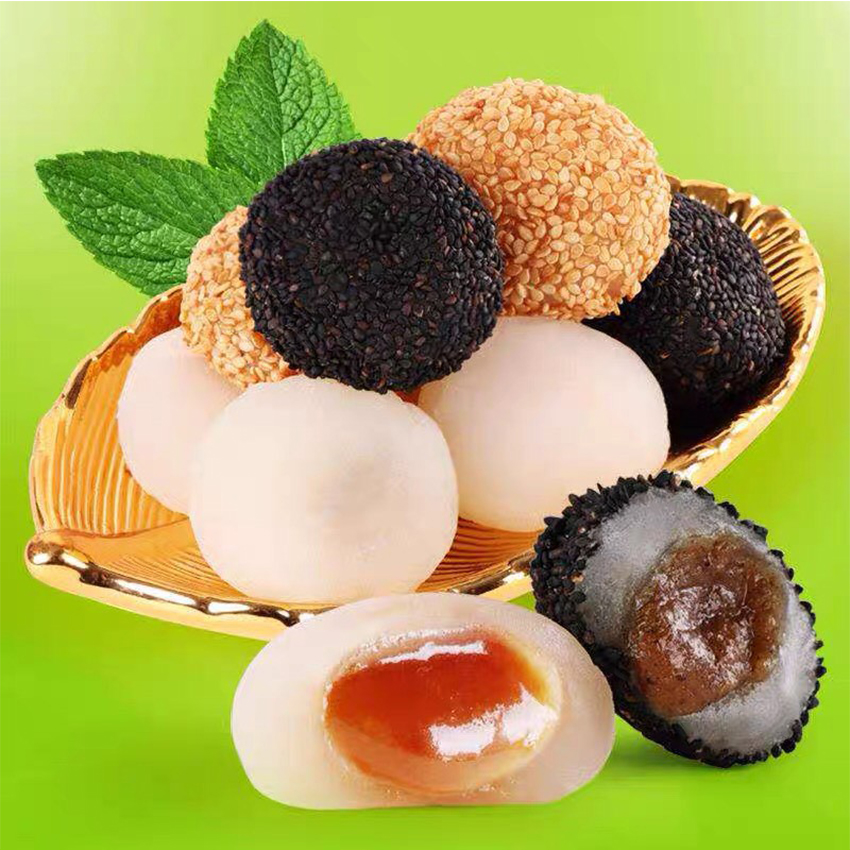 Bánh Mochi Tròn Đài Loan Mix 4 Vị Hai Cô Gái Thùng 1kg B40KG - Ăn vặt BeeGin