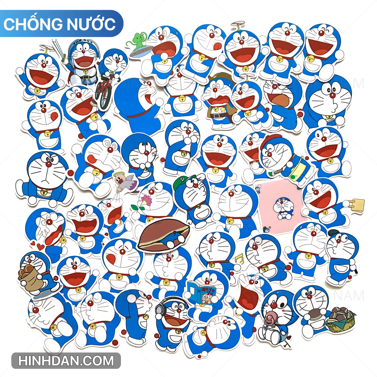 [50 Doraemon Sticker] Chất Liệu PVC Cao Cấp Chống Thấm Nước Kích Thước 6cm 8cm | Sticker Việt Nam