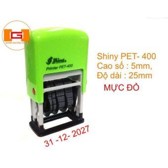 Bộ 2 con dấu đóng ngày tháng năm (date) Shiny PET-400 trên giấy