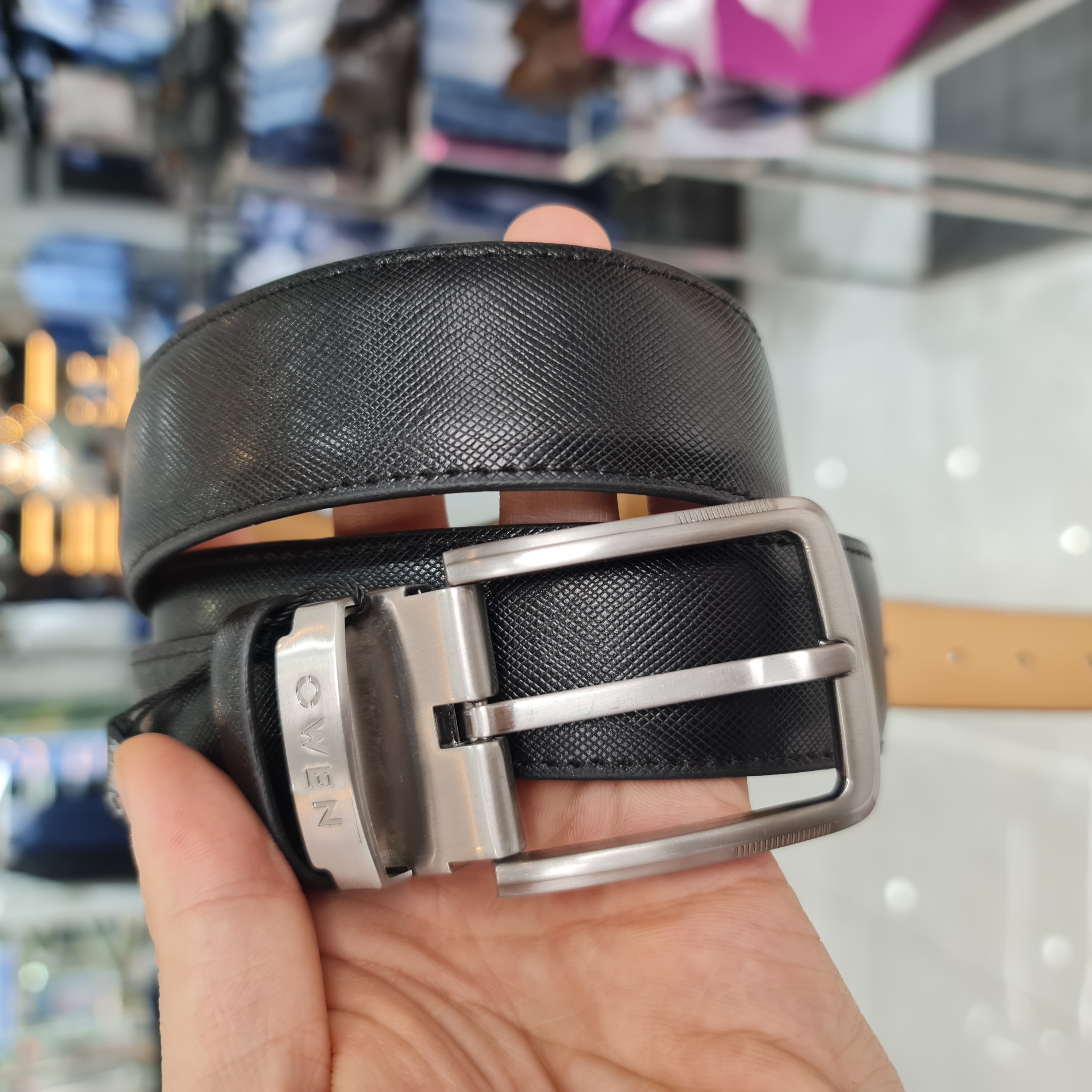 OWEN - Thắt lưng nam OWEN 100% da thật, khóa cài Mã - BELT81327