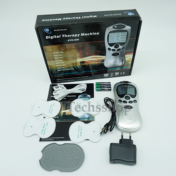 Máy massage xung điện 4 miếng dán, Máy massage cầm tay, Máy mát xa xung điện máy matxa