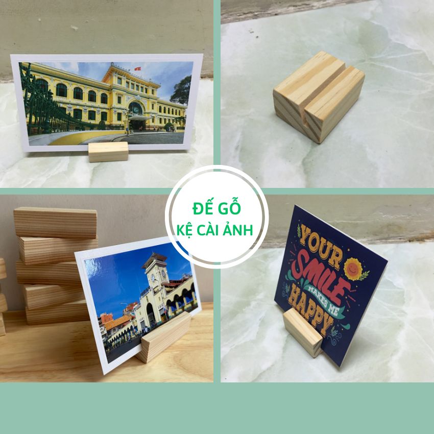 Giá đỡ kẹp ảnh, bưu thiếp, Kệ cài ảnh lưu niệm, đế gỗ bằng chất liệu gỗ cao cấp, Giá Đỡ Kẹp Ảnh / Danh Thiếp Bằng Gỗ Dễ Thương Trang Trí Nhà Cửa