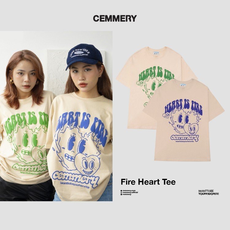 Áo thun localbrand cemmery "fire heart tee" # 2 color