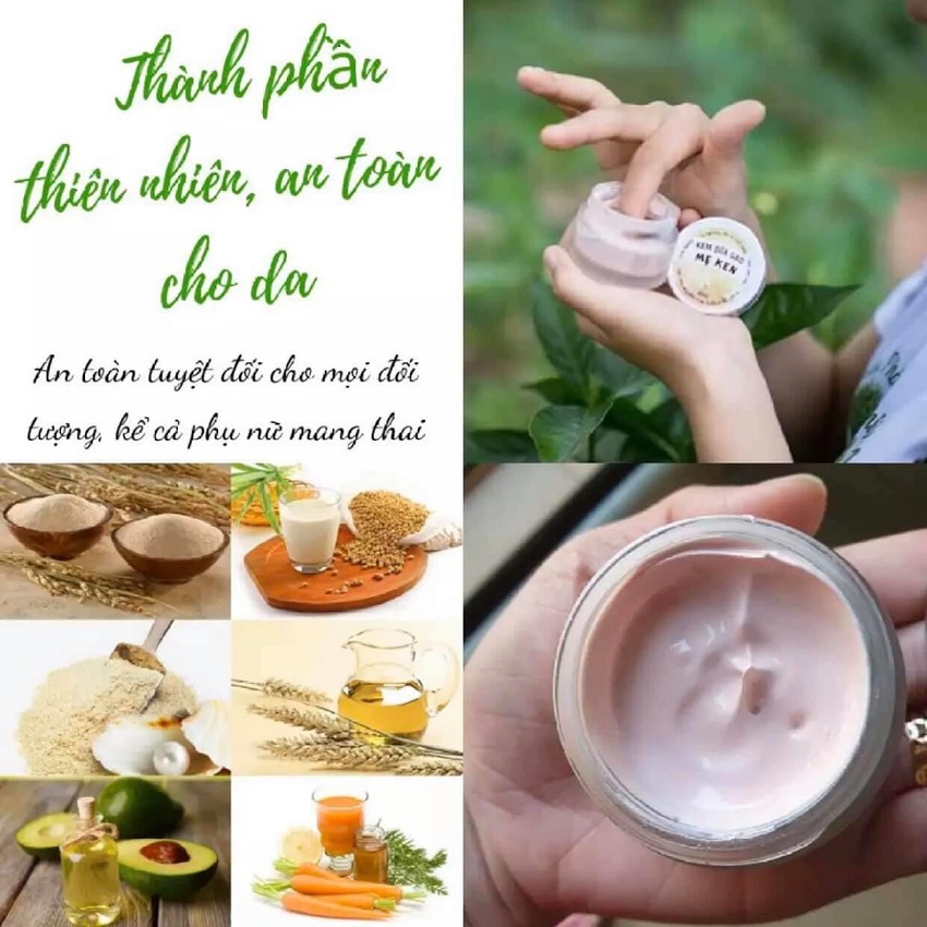 Kem gạo Mẹ Ken từ thiên nhiên 100% - Kem sữa gạo 30ml - Dưỡng trắng; Chống nắng; Không hóa chất;