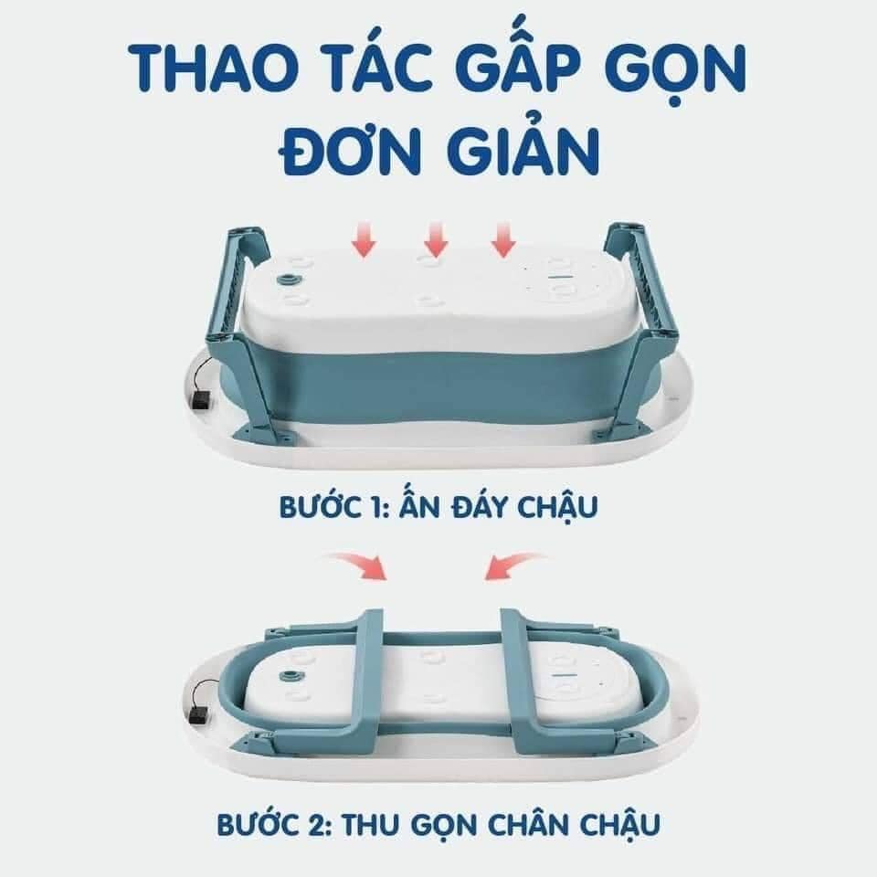 CHẬU TẮM CHO BÉ - THAU TẮM CHO BÉ - GẤP GỌN KÈM PHAO TẮM