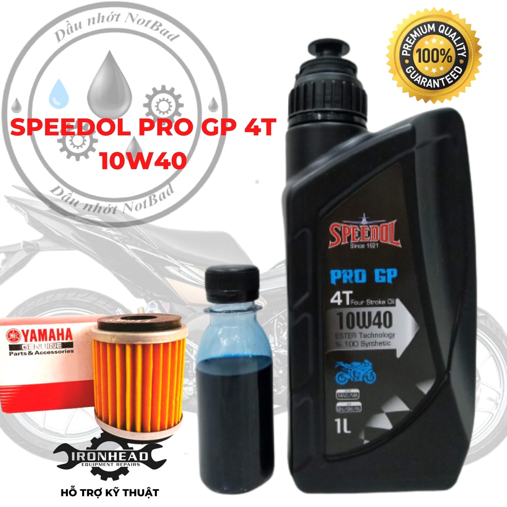 Dầu nhớt tổng hợp xe côn tay speedol pro gp 4t 10w40 / pro rider plus 4t xe số , xe moto 1l