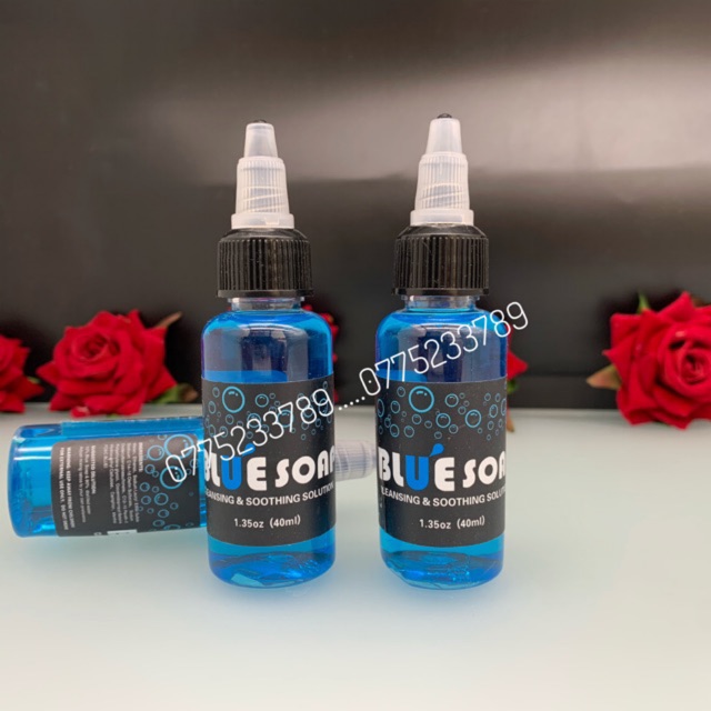 Dung Dịch Lau Mực Xăm Blusoap 40ml, Dung Dịch Blusoap Dùng Trong Phun Xăm