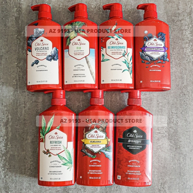 Dầu Gội Old Spice, Hàng Nội Địa Mỹ,l 650 ml - Hương Thơm Độc Đáo, Tinh Tế, Làm Sạch Sâu - AZ 9193