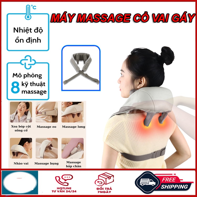 Máy massage cổ vai gáy 6d hj-818, máy mát xa cổ vai gáy cao cấp đa năng, máy massage toàn thân, máy mát xa cầm tay, gối massage hồng ngoại giảm nhức mỏi toàn thân hiệu quả.