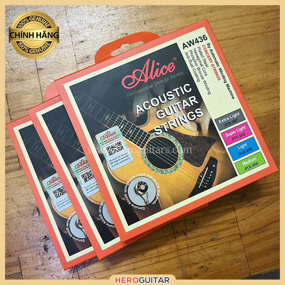 - Dây đàn Guitar Acoustic - Dây kim loại cho đàn guitar - Hãng Alice mã AW436