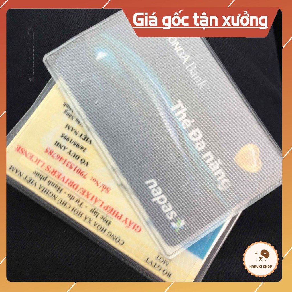 Set 5 Vỏ bọc thẻ CCCD trong suốt, túi đựng thẻ căn cước công dân, bằng lái xe, thẻ ngân hàng, bọc thẻ đa năng Haruki