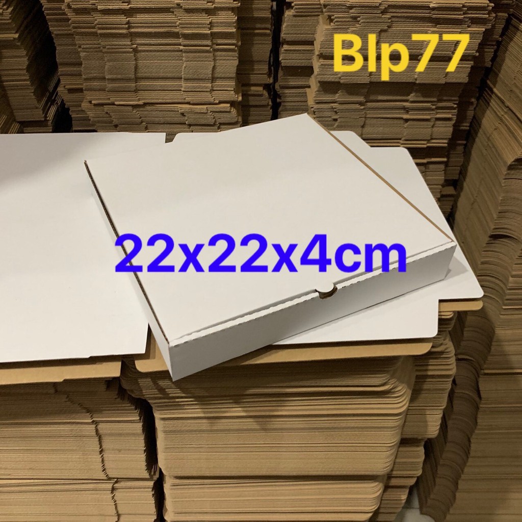 100 Hộp CARTON đựng bánh piza size 22x22x4cm