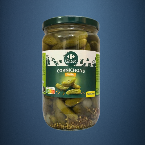 CLASSIC - Lọ CORNICHONS 660gr - DƯA NỤ NGÂM GIẤM PHÁP Gherkins Pickles