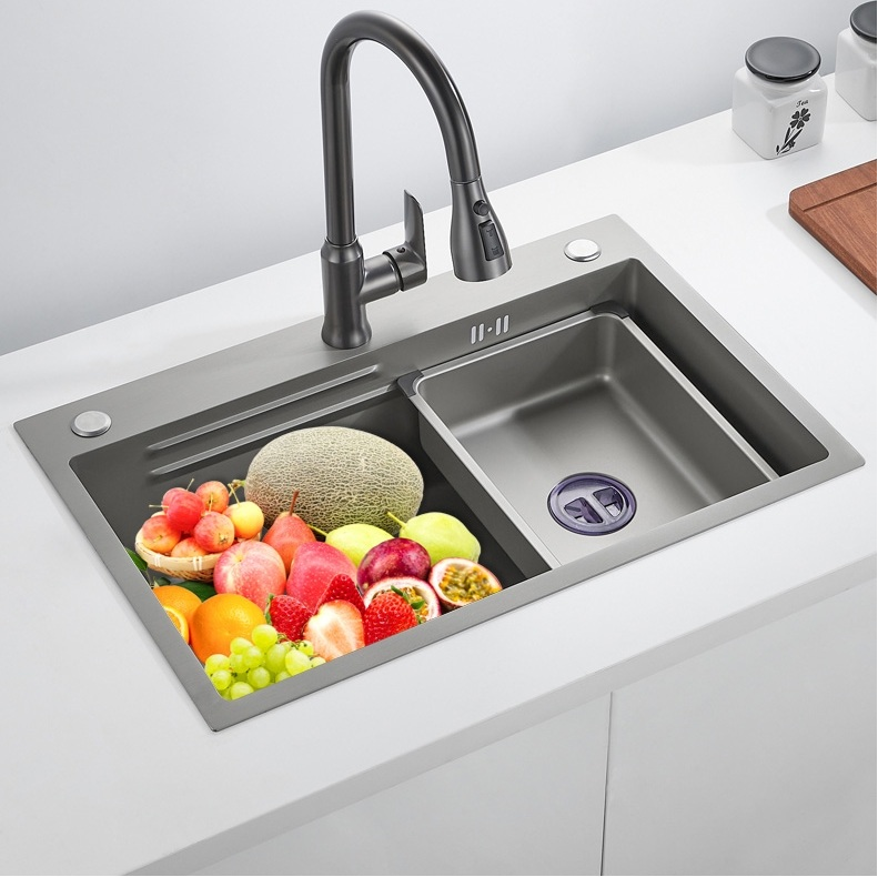 Bồn rửa chén, chậu rửa bát đơn kích thước lớn, Chống xước, chống bán dính, thoát nước nhanh