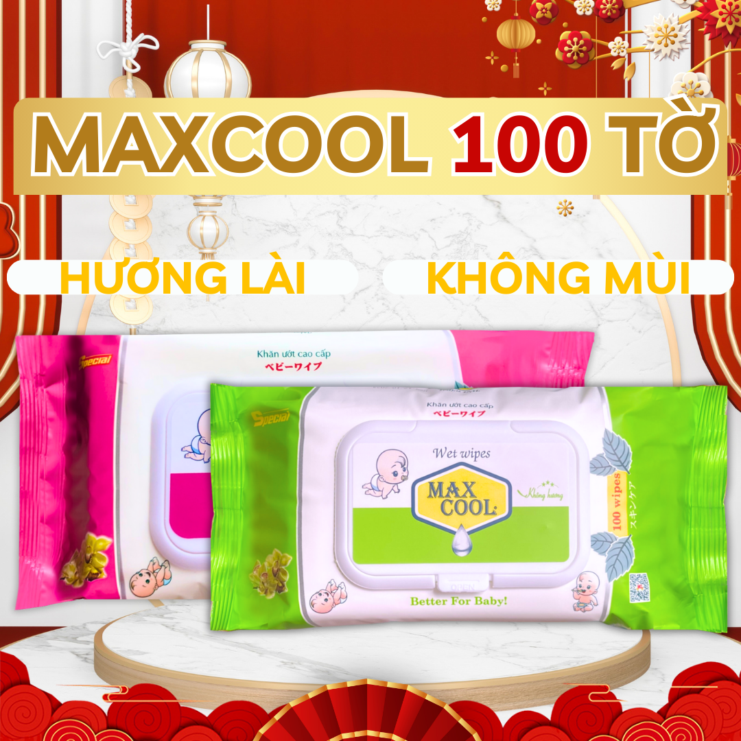 Khăn giấy ướt cao cấp 100 tờ max cool