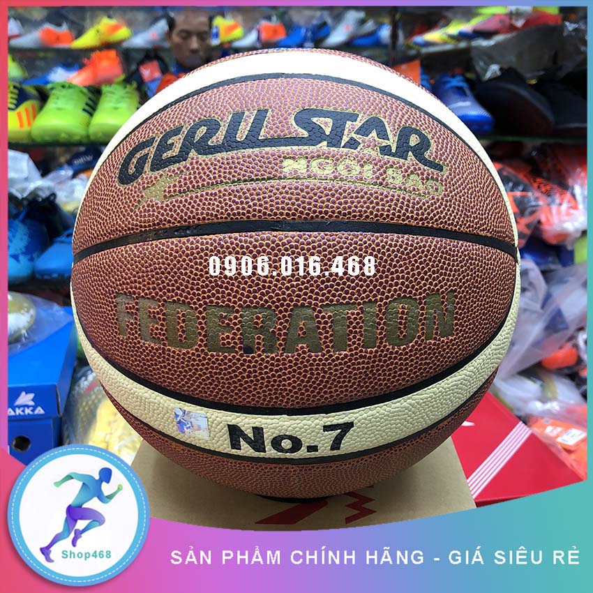 Quả bóng rổ da PU Gerustar – Size 6, 7 (Tặng kim bơm và túi đựng bóng)