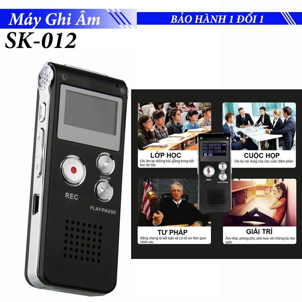 Máy Ghi Âm, Máy Ghi Âm Chuyên Nghiệp Sk-012 8G, Thời Gian Ghi Khoảng 20 Giờ Định Dạng Ghi Wav Cung Cấp Năng Lượng Pin Li-Ion Hệ Điều Hành Windows Xp / Vista / 7/8 Ghi Bitrate , Bảo Hành 1 Năm.