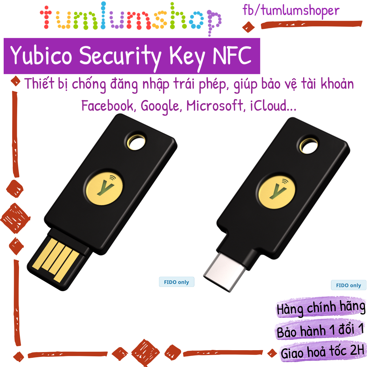 Thiết bị xác thực phần cứng Yubico Security Key NFC giúp bảo vệ tài khoản