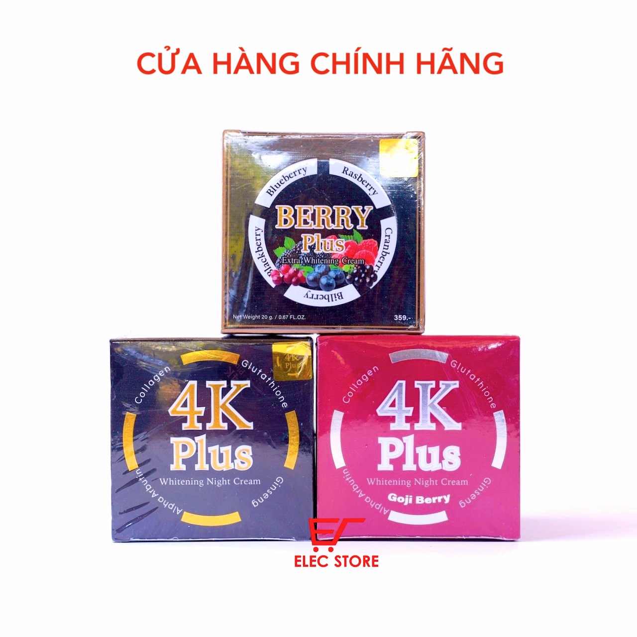 Kem dưỡng trắng da 4K Plus Whitening Night Cream  20g Thái Lan