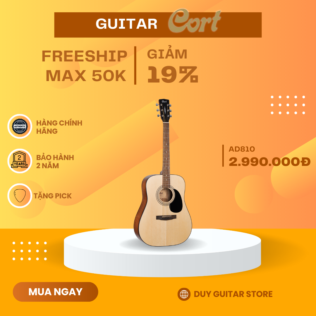 Đàn guitar acoustic Cort AD810 màu OP và SSB made in Indonesia Duy Guitar Store