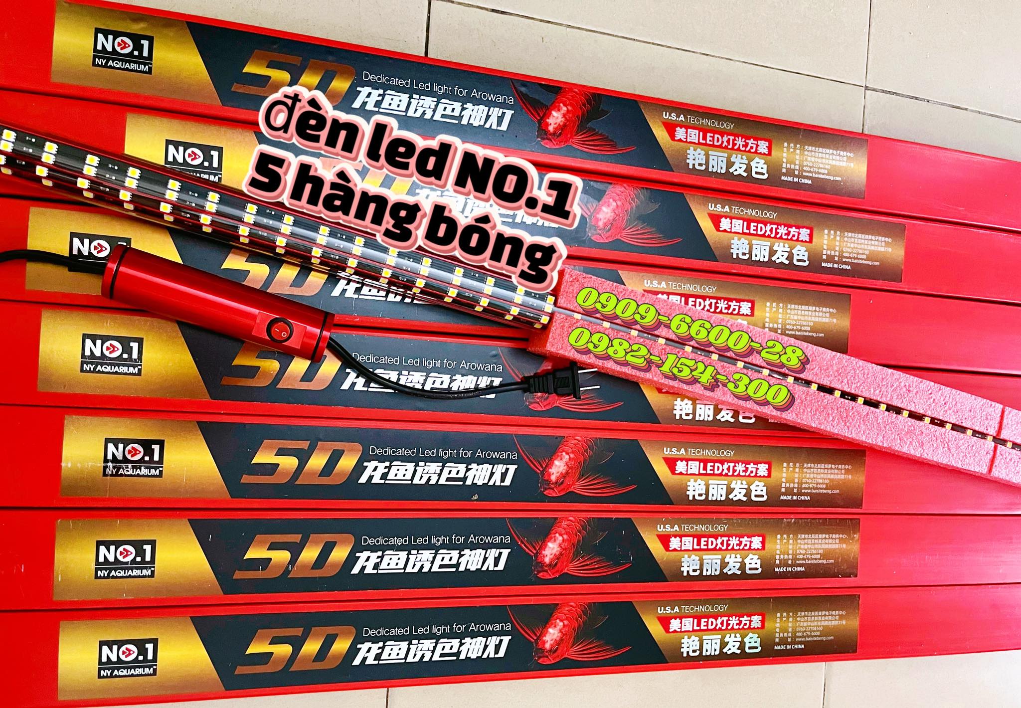 Đèn led xml no1 mayin t10 - đỏ vàng trắng - 3 chế độ - đèn tanning cá rồng
