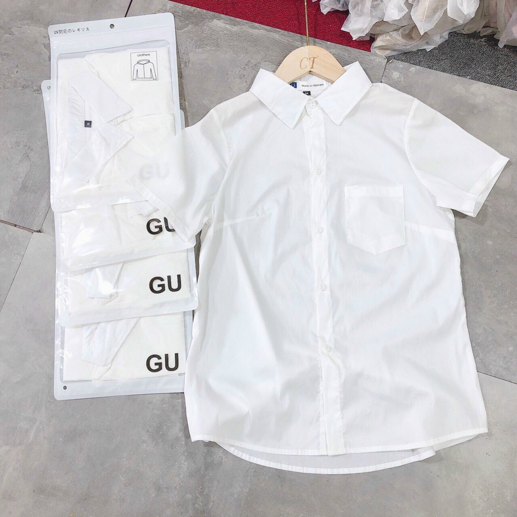 Áo SƠ MI GU siêu mềm, siêu mát, cá tính, trẻ trung