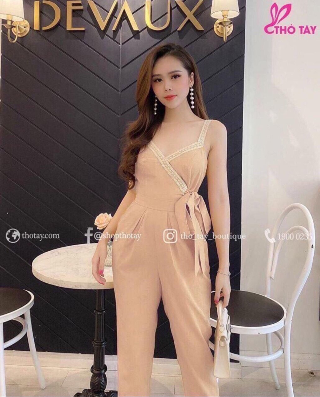 [HCM]Jum quần dài áo hai dây cột nơ eo