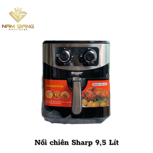Nồi chiên không dầu sharp KS99 dung tích 9,5 Lít, Dung Tích Siêu Lớn, Kiểu Dáng Hiện Đại, Chắc Chắn, Công nghệ Chiên 360 Độ Không Cần Lật.
