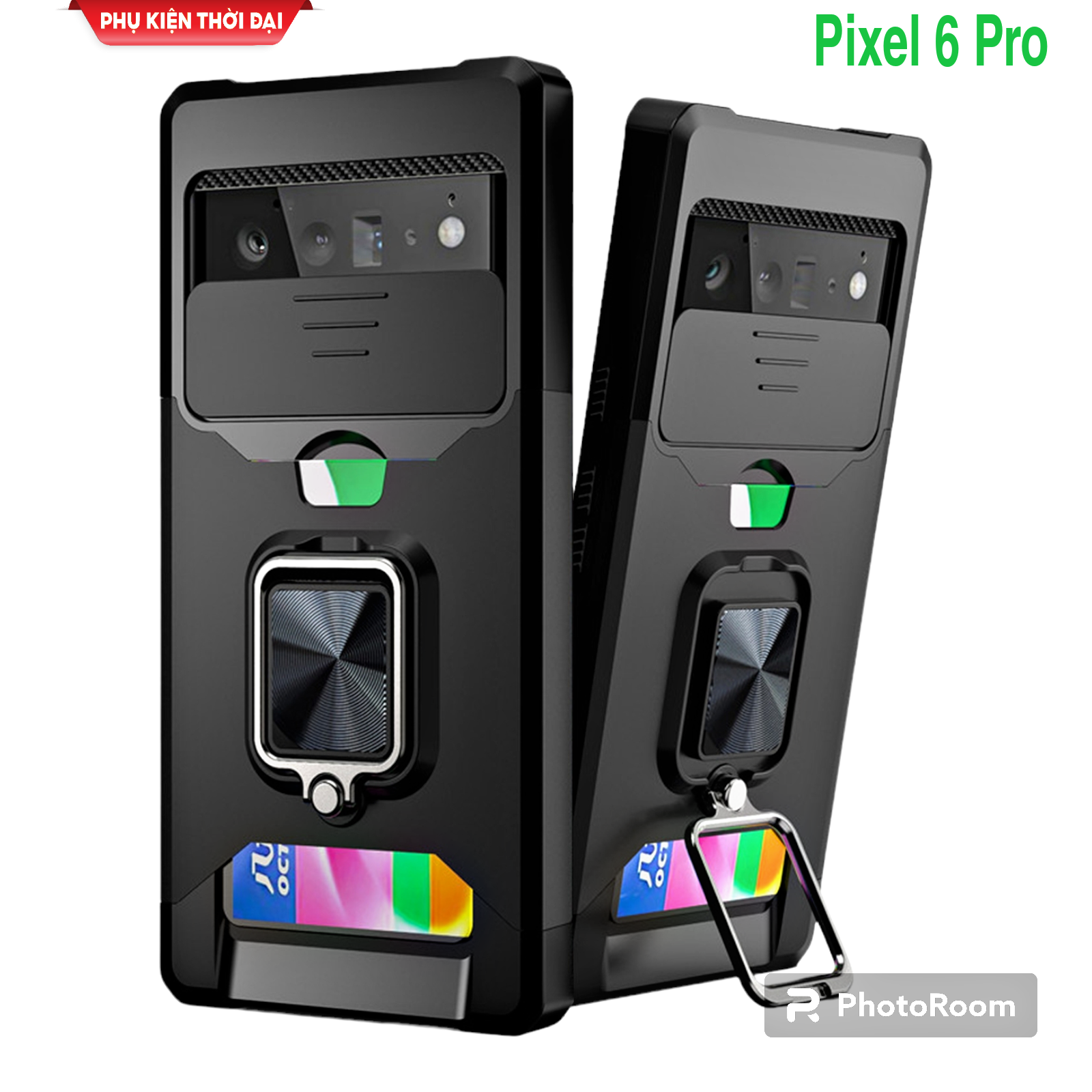 Ốp lưng Pixel 6 Pro / Pixel 6 / Pixel 7 / Pixel 7 Pro ví đựng thẻ kiêm camera nắp trượt chống sốc chống va đập