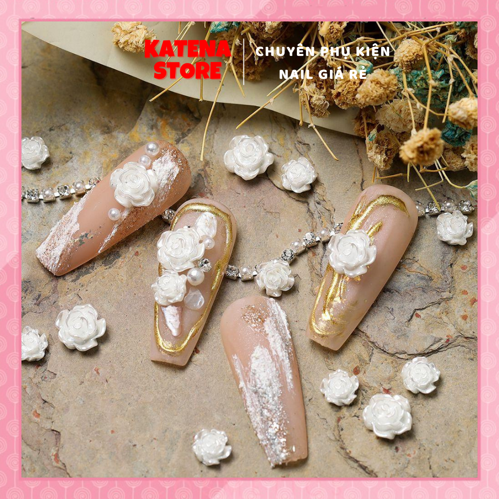 SET 20 cái - Charm nail hoa hồng trang trí móng nghệ thuật