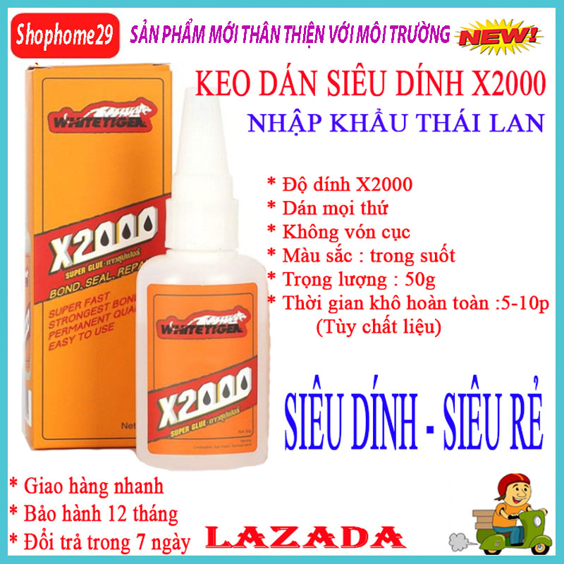 Keo x2000 siêu dính keo dán đa năng Thái Lan chính hãng dán gỗ, dán giày dép, dán thủy tính, dán nhựa, dán gốm sứ, Keo siêu dính X2000 đa năng siêu dính X2000