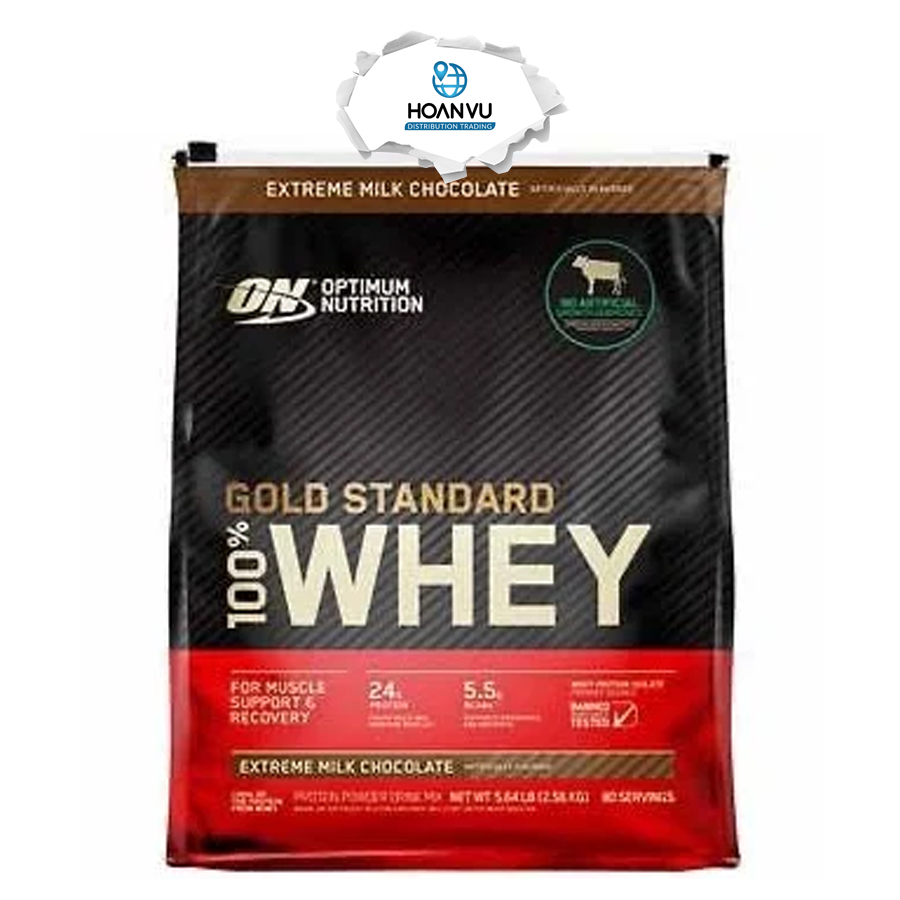 Bột Protein Hương Socola Whey Optimum Nutrition Gold Chocolate 2.56kg 10