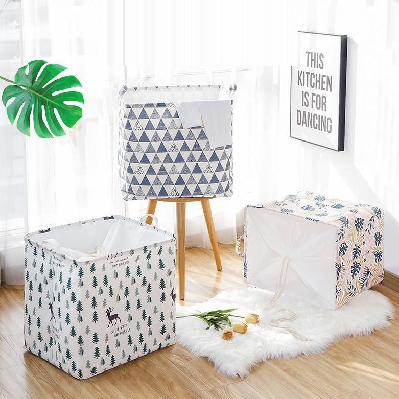 Túi đựng quần áo chăn màn vải canvas không thấm nước, giỏ đựng đồ đa năng vintage cỡ siêu to