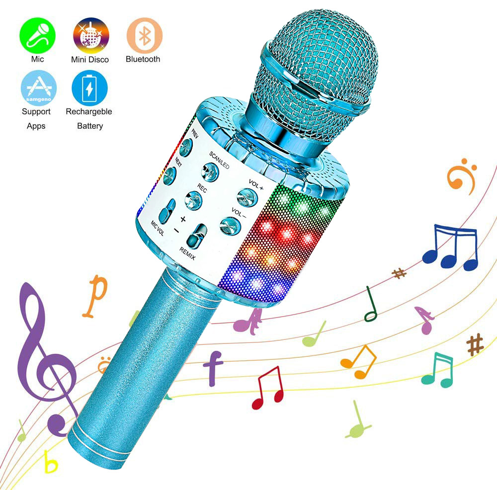 Mic hát karaoke kết nối điện thoại dễ sử dụng,Mic Hát Karaoke Bluetooth Không Dây WS858 - Âm vang - Ấm - mic hát karaoke cầm tay mini,loa bluetooth mini giá rẻ,mic hát karaoke,mic hát karaoke bluetooth,mic bluetooth karaoke