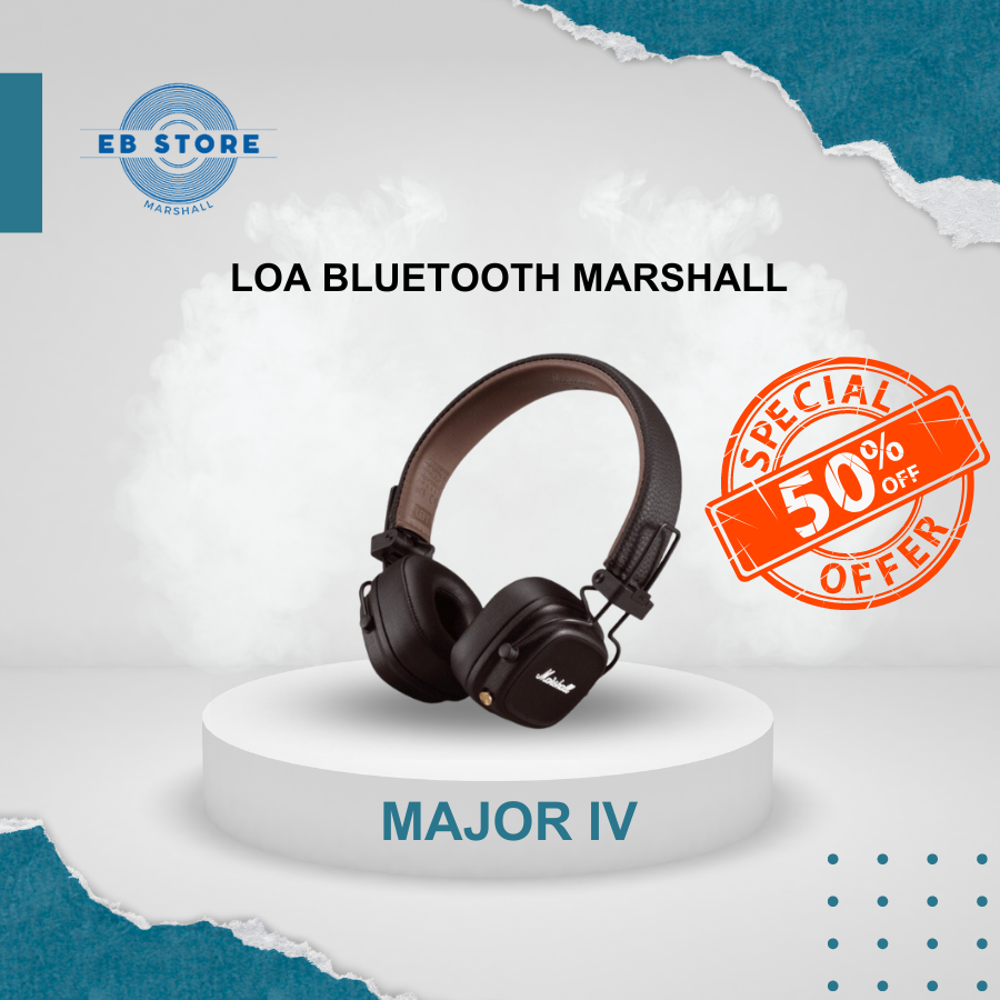 Tai nghe chụp tai Bluetooth Marshall Major IV - Kết nối không dây bluetooth - Chính hãng 100%