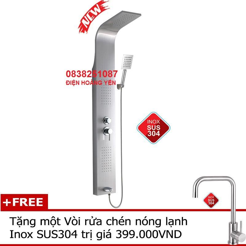 [HCM]Bộ sen thuyền tắm nóng lạnh massage cao cấp Inox SUS304 PT-104 (Tặng kèm một vòi rửa chén nóng lạnh Inox SUS304)