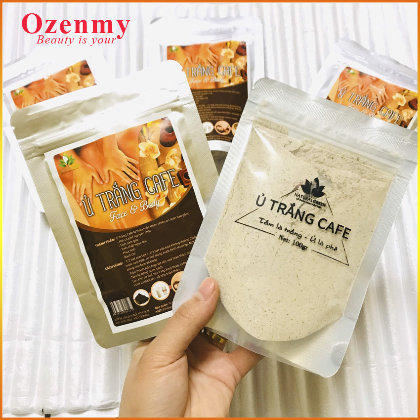 [YÊU THÍCH] Ủ trắng Café Face & Body Thiên Nhiên 100gr Ozenmy Dùng cho cả body và face Dưỡng Da Trắng Hồng Tự Nhiên