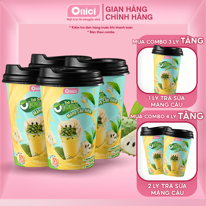 Ly Trà Sữa Olong Mãng Câu Xiêm tiện lợi Bếp Của Mẹ Onici - Combo 3 Ly tặng 1 Ly - Combo 4 Ly tặng 2 Ly