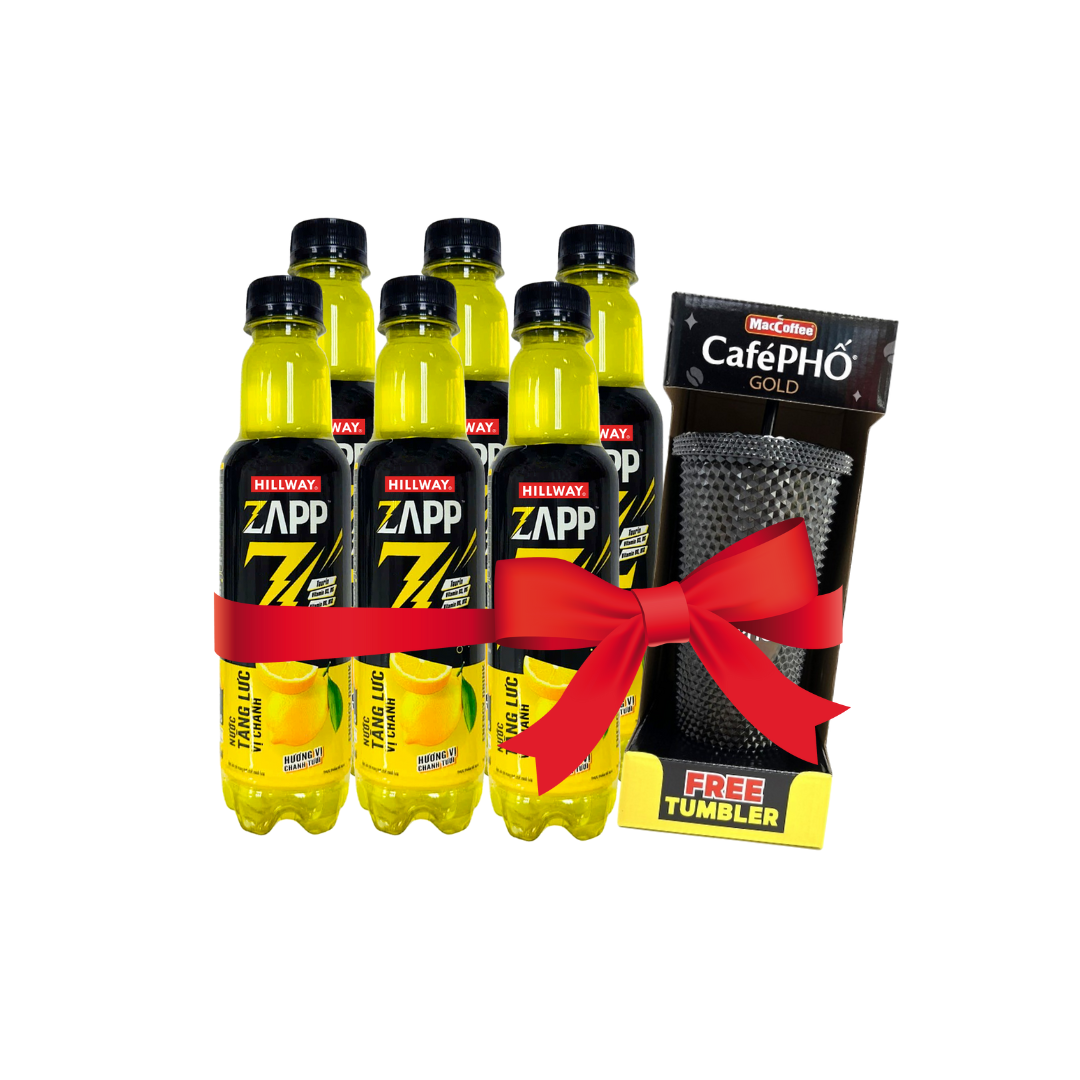 [Quà tặng] Nước Tăng Lực Zapp Vị Chanh - Hillway (1 Lốc 6 chai x 330ml)