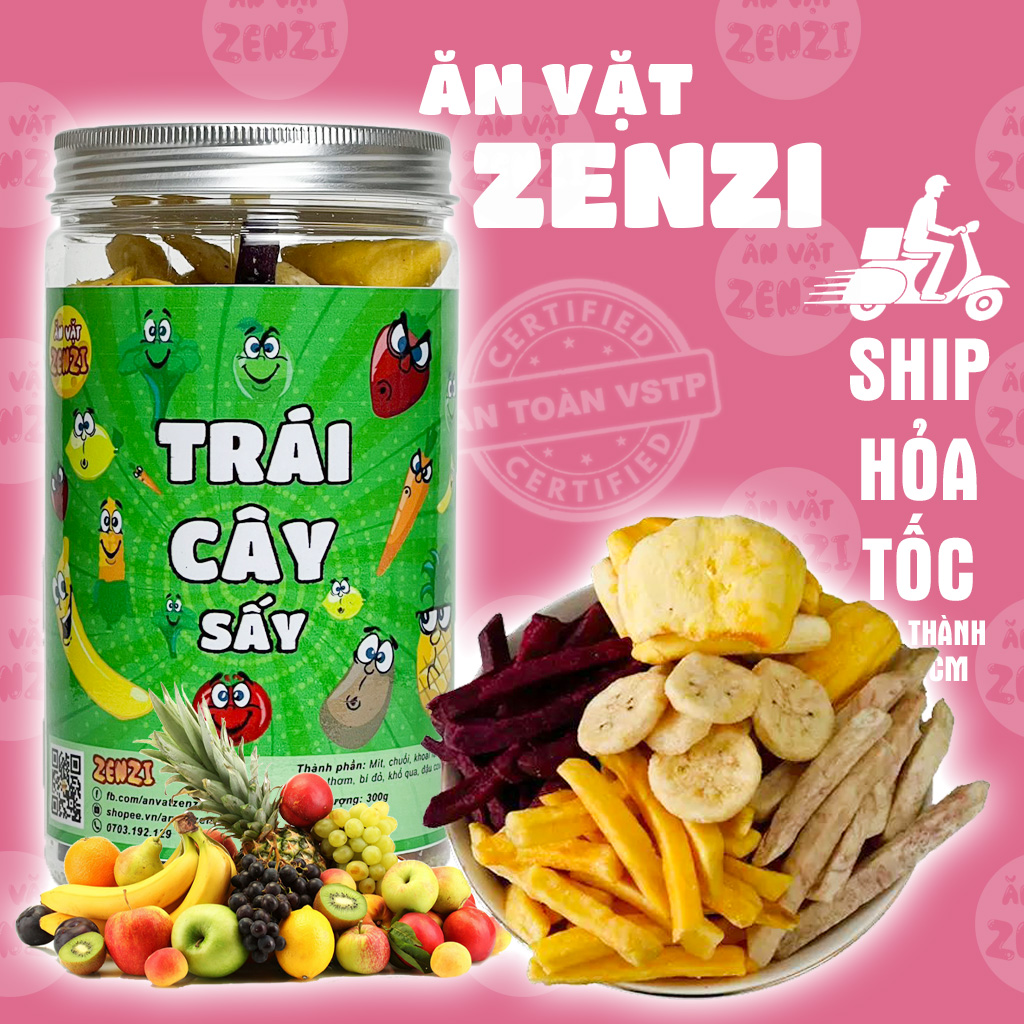 Trái cây thập cẩm sấy 300g Zenzi đồ ăn vặt Sài Gòn