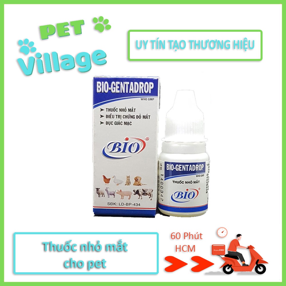 Dung dịch nhỏ mắt chó mèo - bio gentadrop 10ml