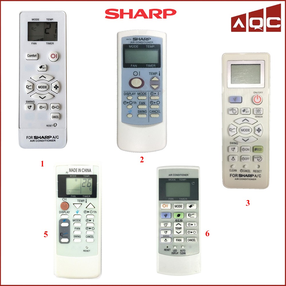 Remote máy lạnh Sharp - Điều khiển điều hoà Sharp các loại hàng hãng