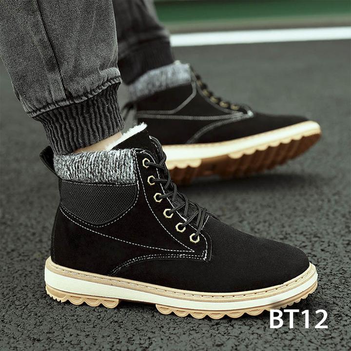 Giày Boot Nam 💖FREESHIP💖 Giày Cổ Cao Ôm Chân, Kiểu Dáng Thời Trang BT12 - Màu Đen