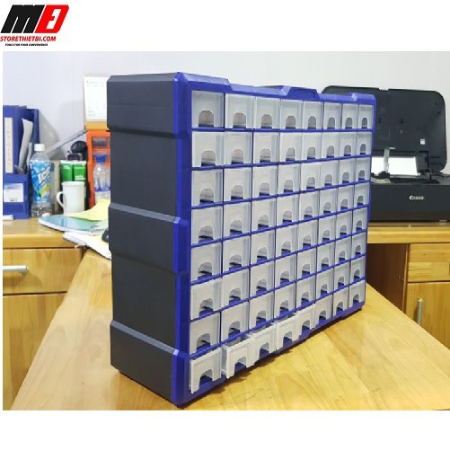 Tủ đựng linh kiện ốc vít, phụ kiện điện thoại, đồ chơi le go, đồ DIY, thùng đựng linh kiện sữa chữa, nhựa nguyên sinh 64 ngăn TACTIX A006