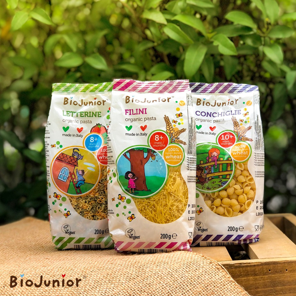 Nui hữu cơ cho bé Bio Junior - cho bé từ 8 tháng tuổi và 10 tháng tuổi