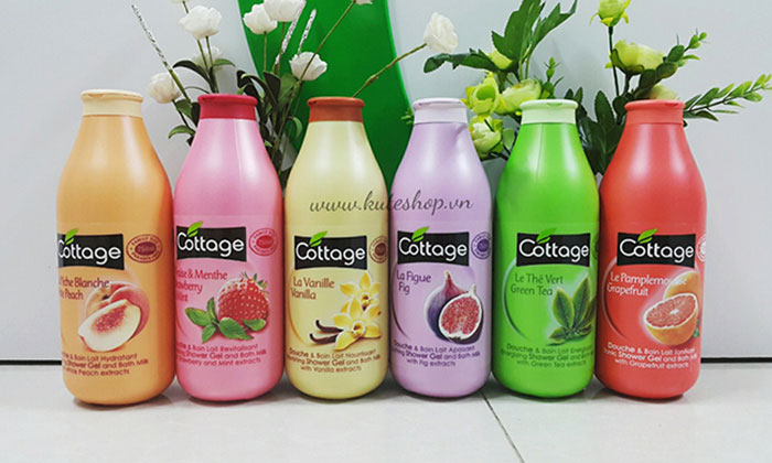 Set 4 Chai Sữa Tắm Mini Cottage (50ml/chai)