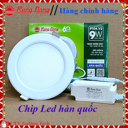   Chính hãng  Bóng đèn Led panel âm trần siêu mỏng tròn Rạng Đông 7W-9W-12W Lỗ khoét 90mm-110mm-135mm 