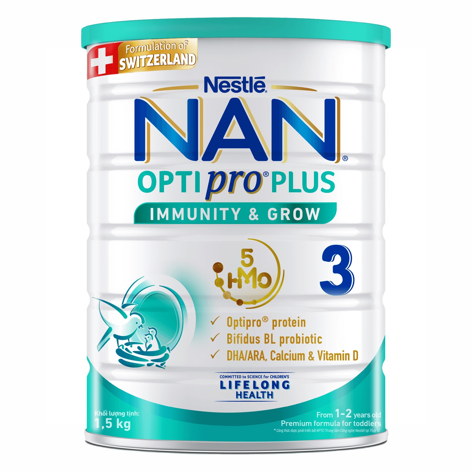 Sữa bột nestle nan optipro plus hmo 3 1.5kg